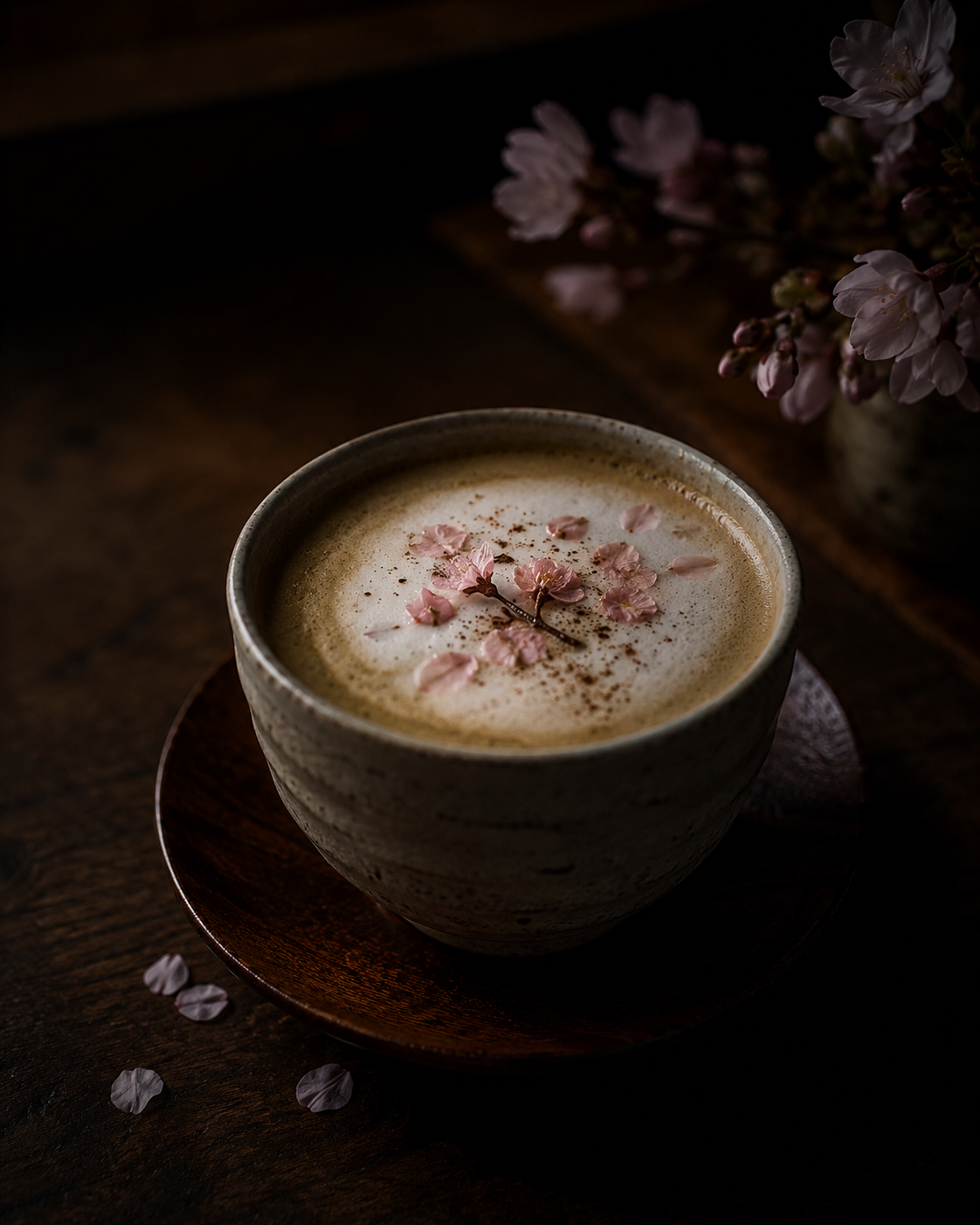 桜ほうじ茶ラテ